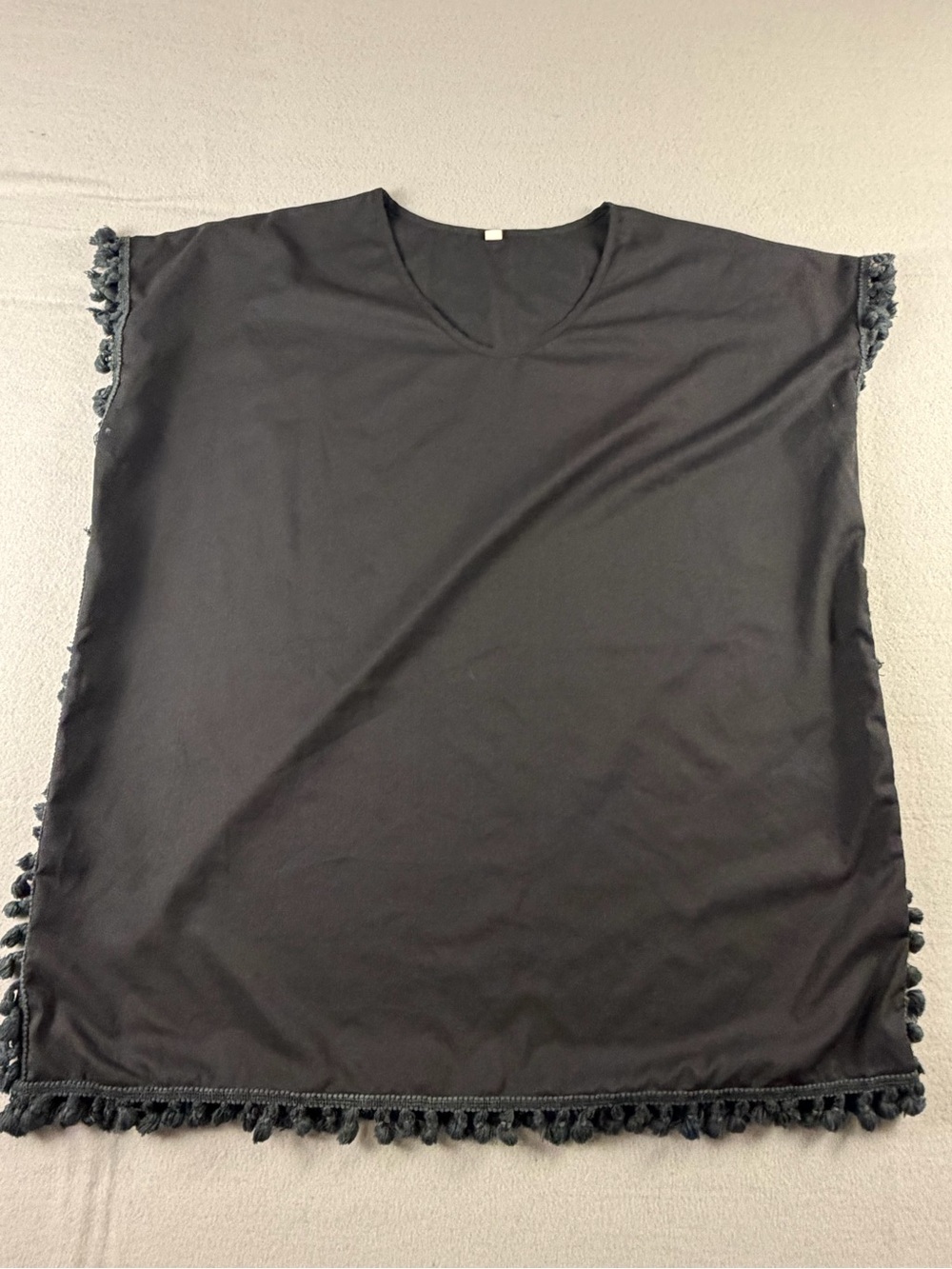 Women’s Black Mini Dress with Tassel Trim